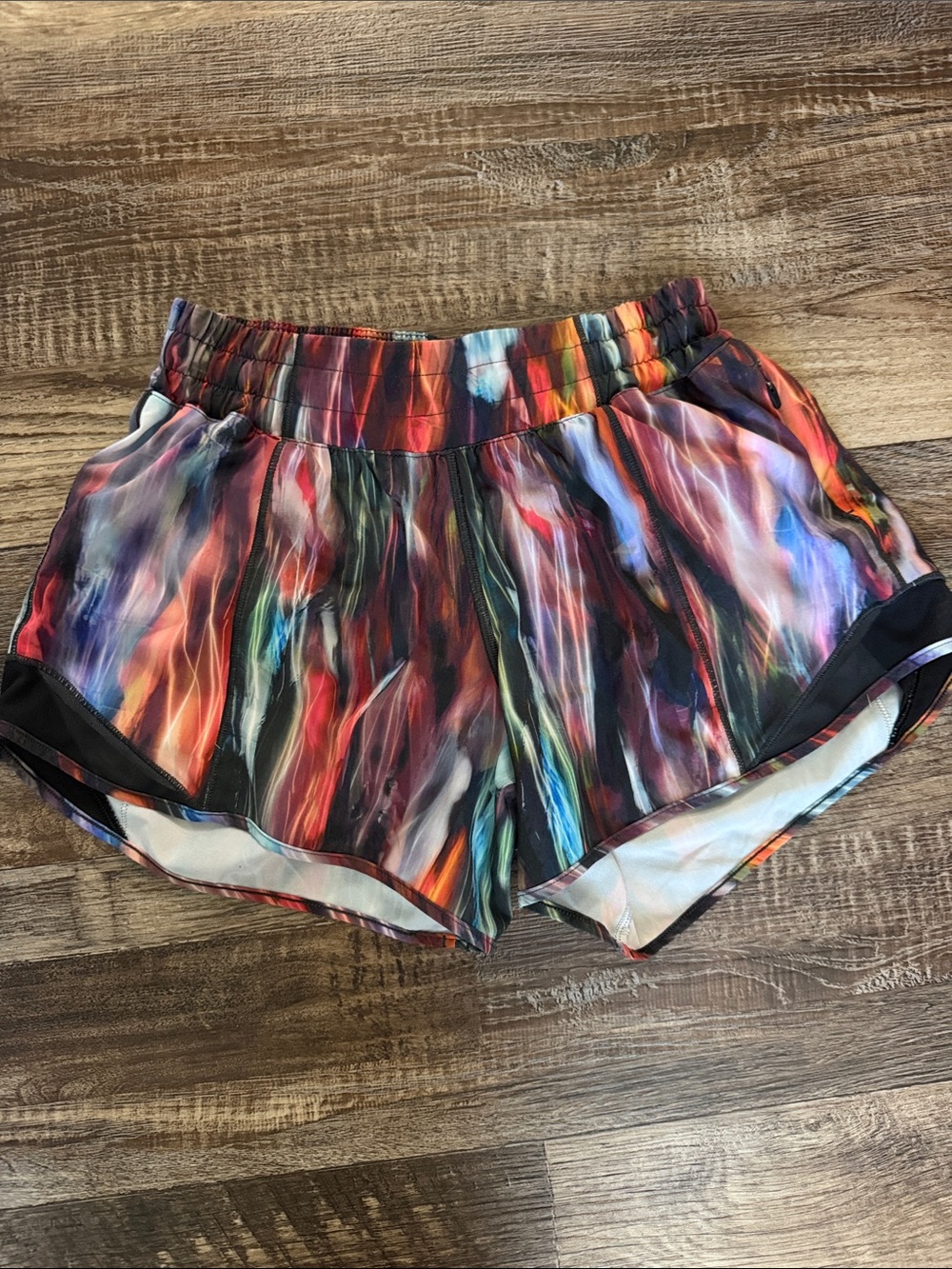 lululemon athletica Women’s Multi-Streak Athletic Shorts in Red, Blue, Black
